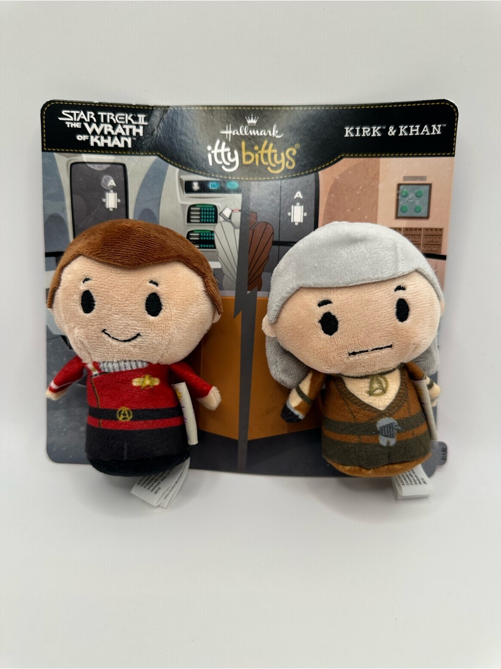 Hallmark itty bittys Star Trek Kirk & Khan Plush Set - Red, Brown, Gray